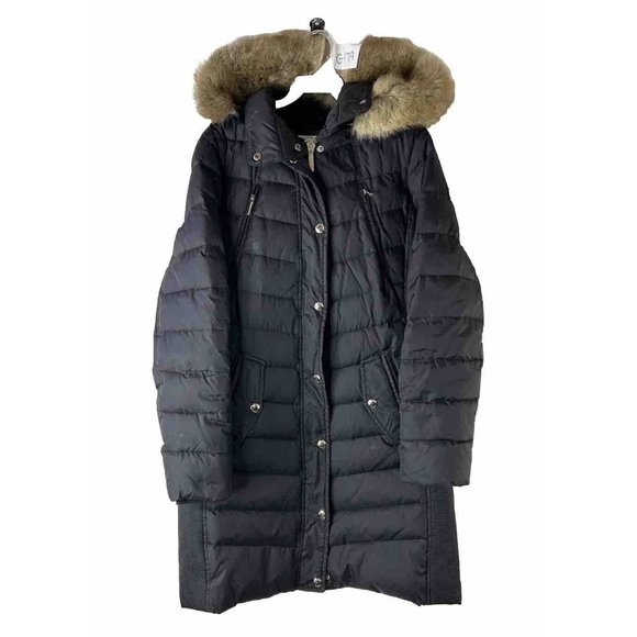 Michael Kors Down Fill Faux Fur Hooded Long Quilted Puffer Coat - Picture 1 of 9